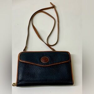Vtg 2 Tone Pebbled All Weather Leather Dooney Bourke Cross Body Bag Purse